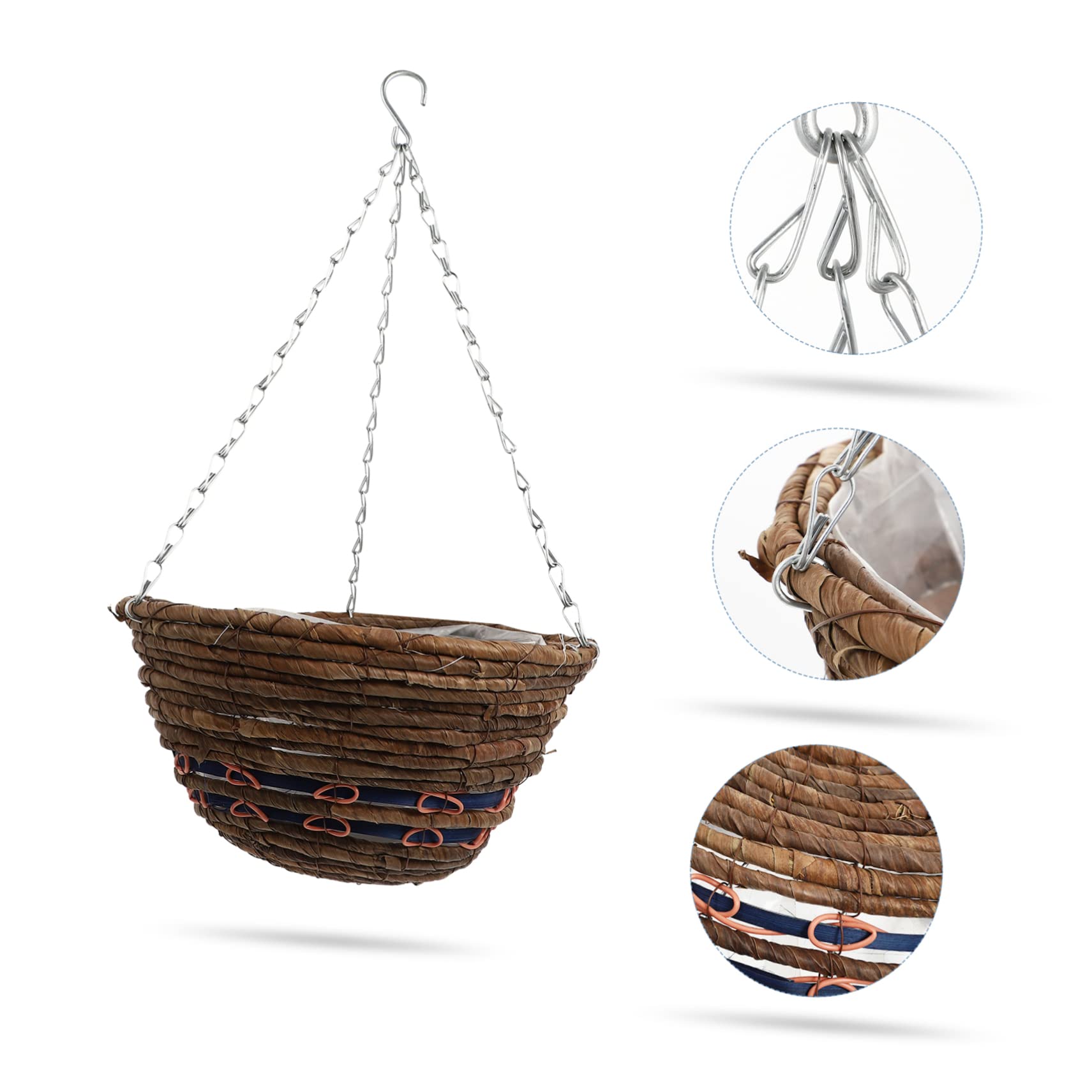 Amazon.co.jp: jojofuny シー天然籐使用 丸型編み込み壁掛けバスケット